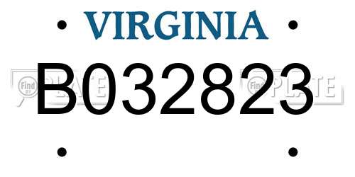 B032823 Virginia License Plate