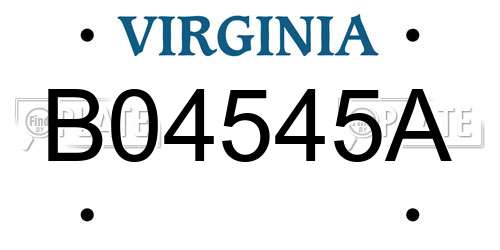B04545A Virginia License Plate