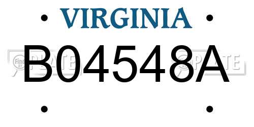 B04548A Virginia License Plate