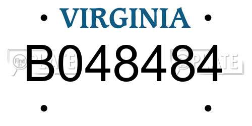 B048484 Virginia License Plate