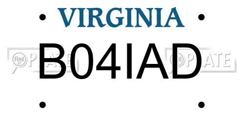 B04IAD Virginia License Plate