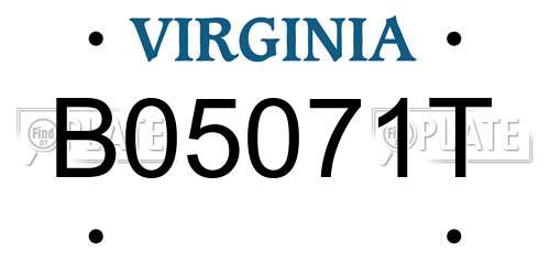 B05071T Virginia License Plate