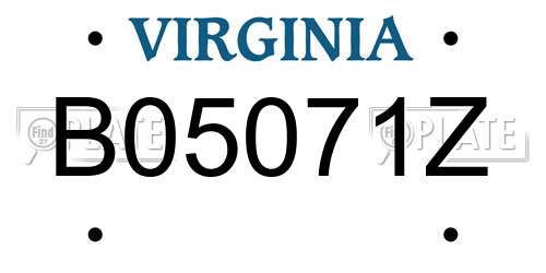 B05071Z Virginia License Plate