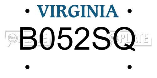 B052SQ Virginia License Plate