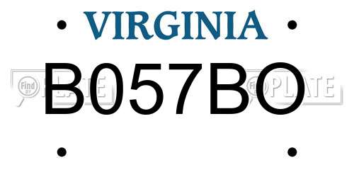 B057BO Virginia License Plate