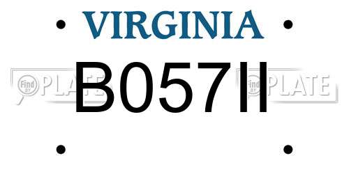 B057II Virginia License Plate