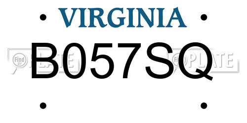 B057SQ Virginia License Plate