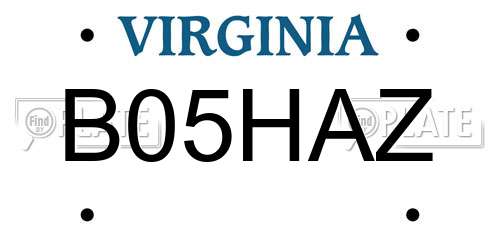B05HAZ Virginia License Plate