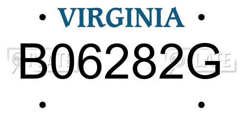 B06282G Virginia License Plate