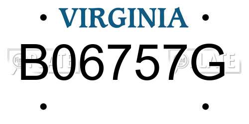 B06757G Virginia License Plate