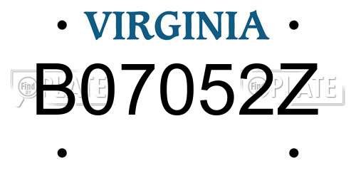 B07052Z Virginia License Plate