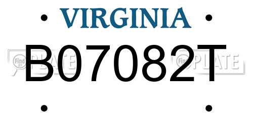 B07082T Virginia License Plate