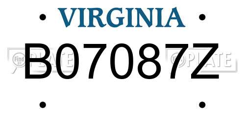 B07087Z Virginia License Plate