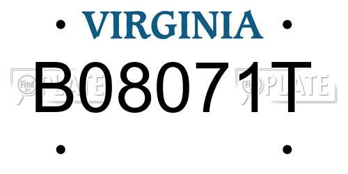 B08071T Virginia License Plate