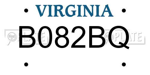 B082BQ Virginia License Plate