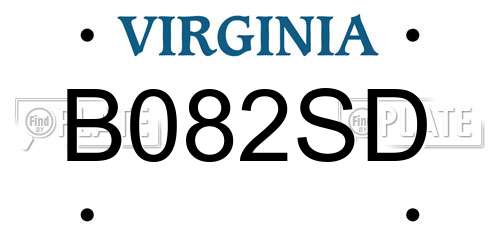 B082SD Virginia License Plate