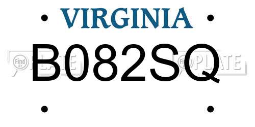 B082SQ Virginia License Plate