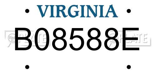 B08588E Virginia License Plate