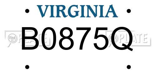 B0875Q Virginia License Plate