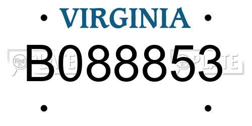 B088853 Virginia License Plate