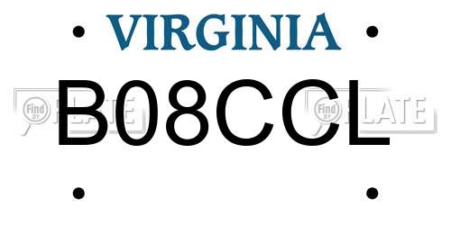 B08CCL Virginia License Plate
