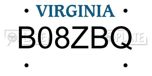 B08ZBQ Virginia License Plate