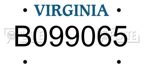 B099065 Virginia License Plate