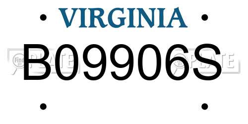 B09906S Virginia License Plate