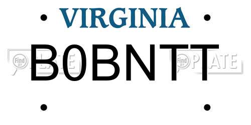 B0BNTT Virginia License Plate