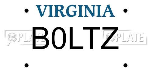 B0LTZ Virginia License Plate