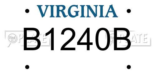 B1240B Virginia License Plate