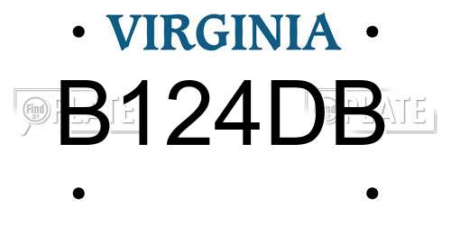 B124DB Virginia License Plate