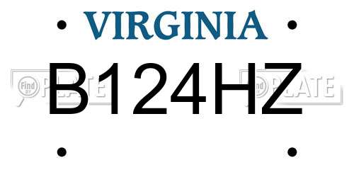 B124HZ Virginia License Plate