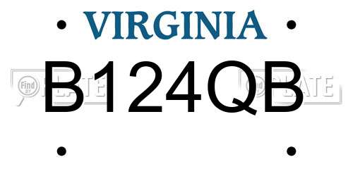 B124QB Virginia License Plate