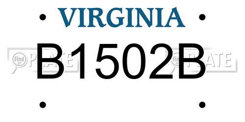 B1502B Virginia License Plate