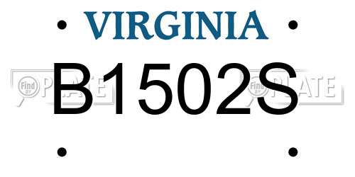 B1502S Virginia License Plate