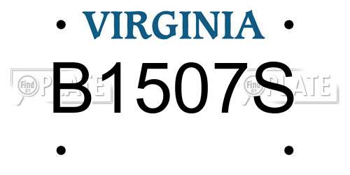 B1507S Virginia License Plate