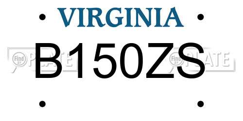 B150ZS Virginia License Plate