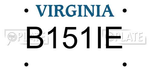 B151IE Virginia License Plate
