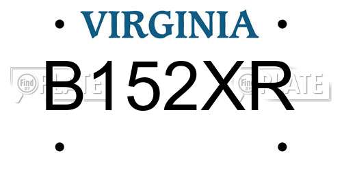 B152XR Virginia License Plate