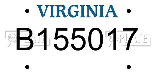 B155017 Virginia License Plate