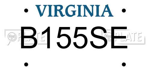 B155SE Virginia License Plate