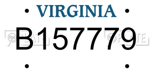 B157779 Virginia License Plate