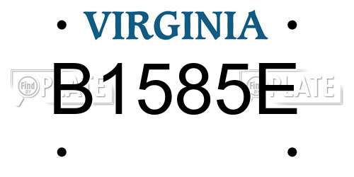 B1585E Virginia License Plate