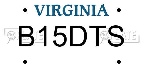 B15DTS Virginia License Plate
