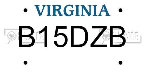 B15DZB Virginia License Plate
