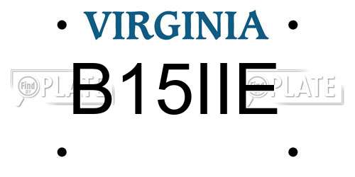 B15IIE Virginia License Plate