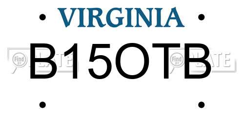 B15OTB Virginia License Plate