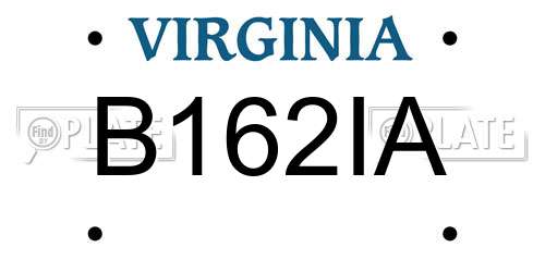 B162IA Virginia License Plate