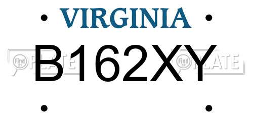B162XY Virginia License Plate